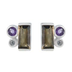 Milagros multicolor Dainty Trilogy Stud Earring Multi multicolor Stud