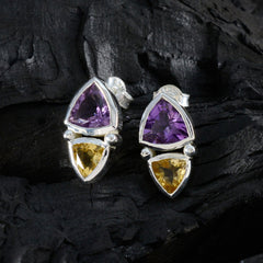 Teresa multicolor Slim Toi et Moi Stud Earring