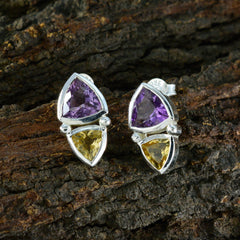 Teresa multicolor Slim Toi et Moi Stud Earring