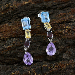 Luisa multicolor Slim quarter Stud Earring