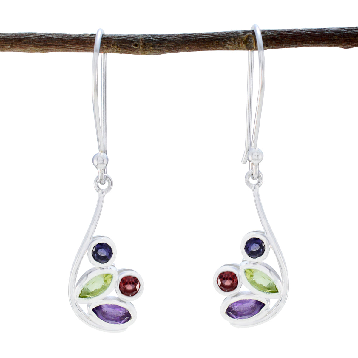 Abigail multicolor Dainty quarter Dangle Earring Multi multicolor Dangle