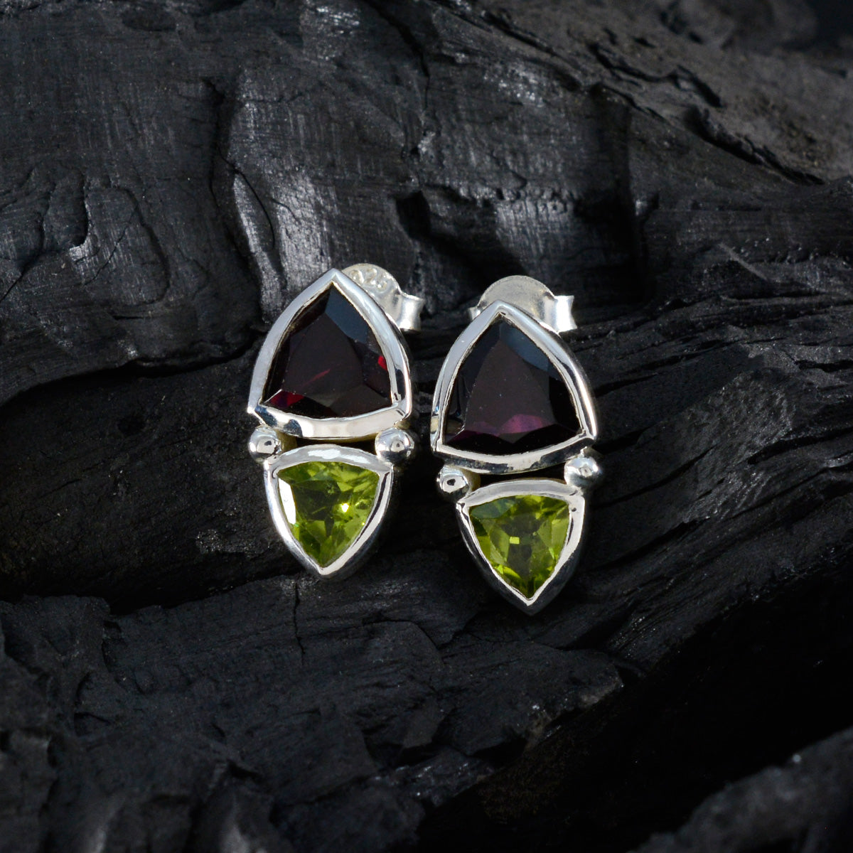 Valentina multicolor Slim Toi et Moi Stud Earring