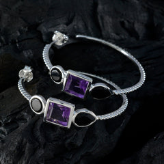 Violet multicolor Mid weight Trilogy Stud Earring