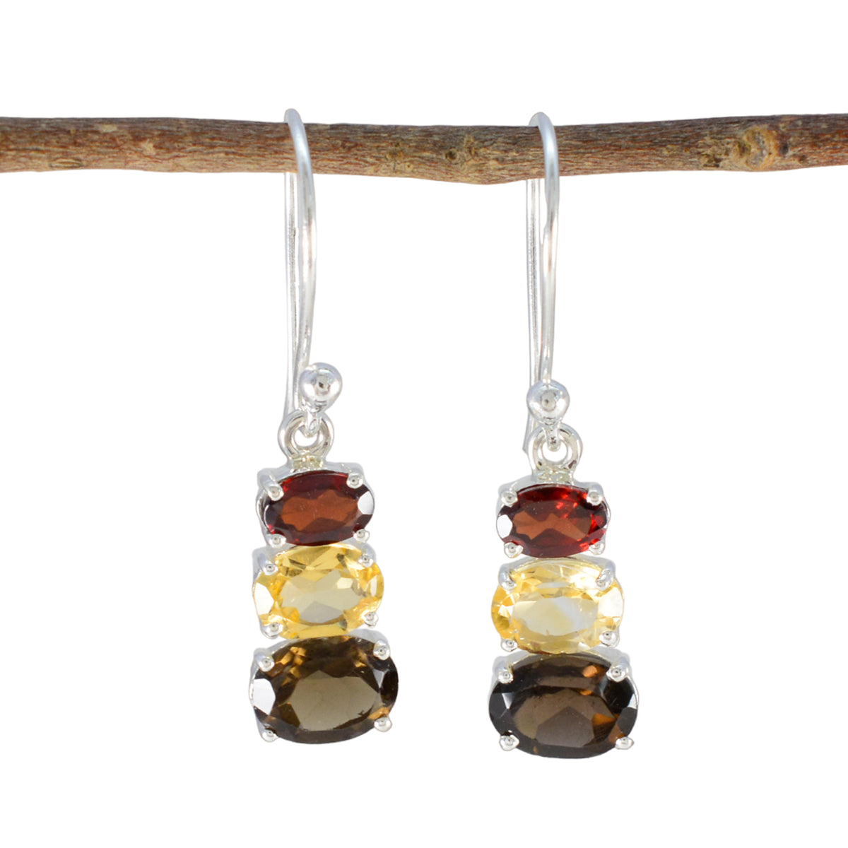 Yasmine multicolor Dainty multiple Dangle Earring Multi multicolor Dangle