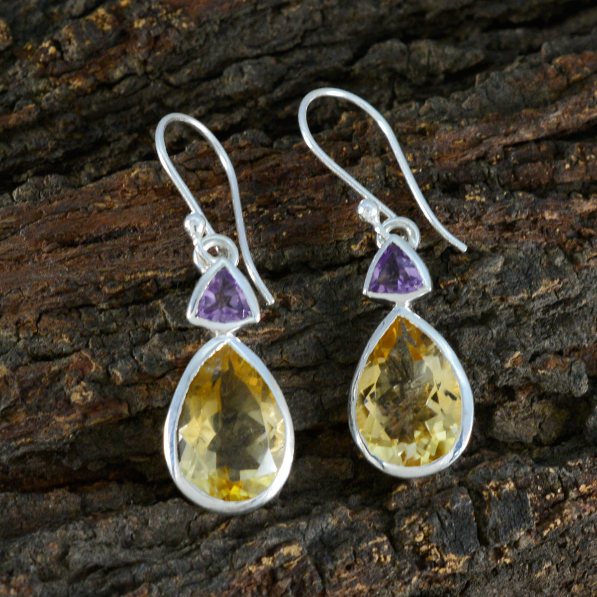Carla multicolor Slim Toi et Moi Dangle Earring