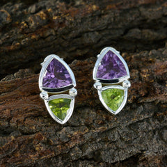 Aaliyah multicolor Slim Toi et Moi Stud Earring