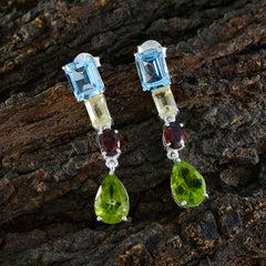 Micaela multicolor Slim quarter Stud Earring