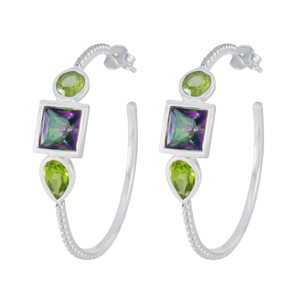 Yasmine multicolor Mid weight Trilogy Stud Earring Multi multicolor Stud