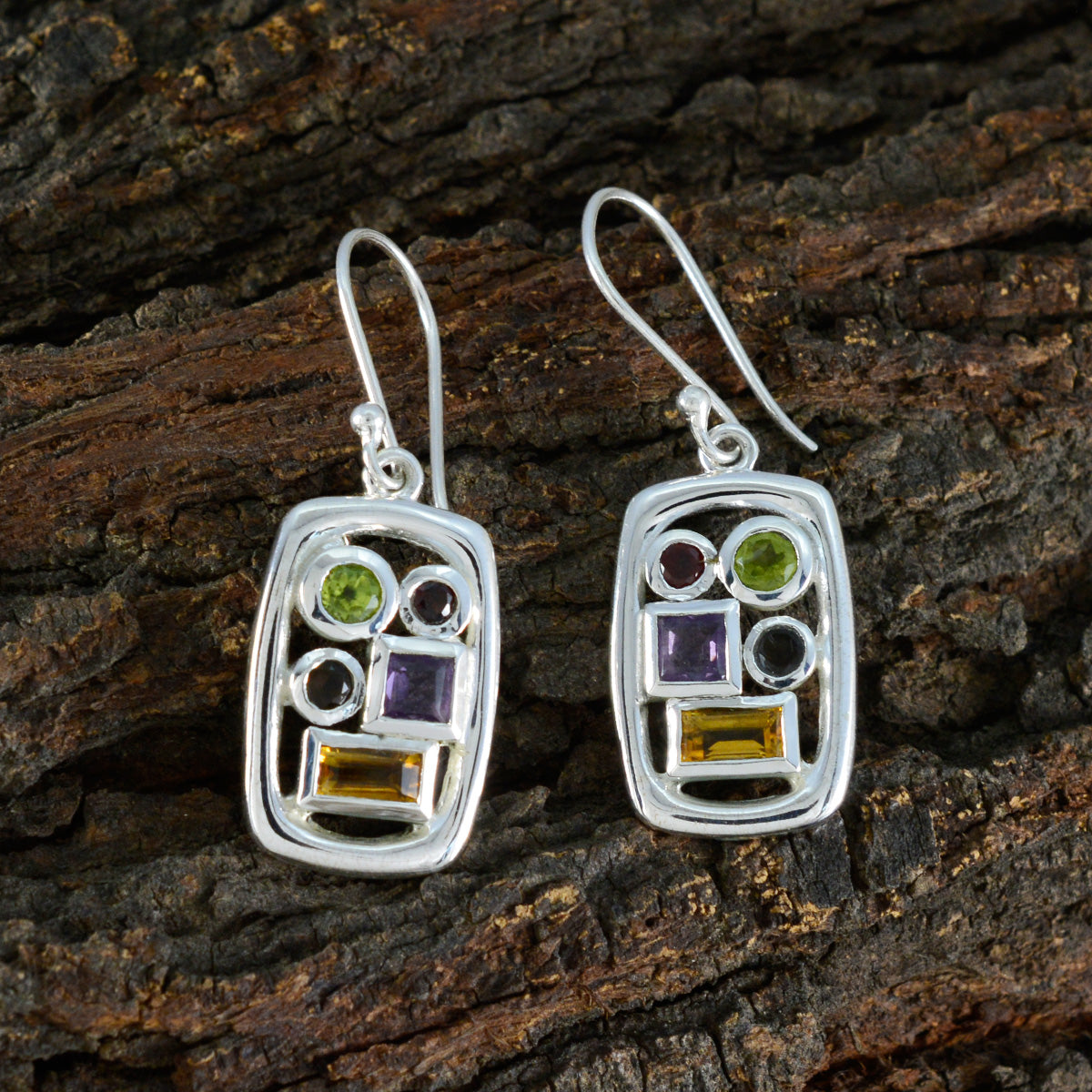Gabriela multicolor Mid weight Penta Dangle Earring