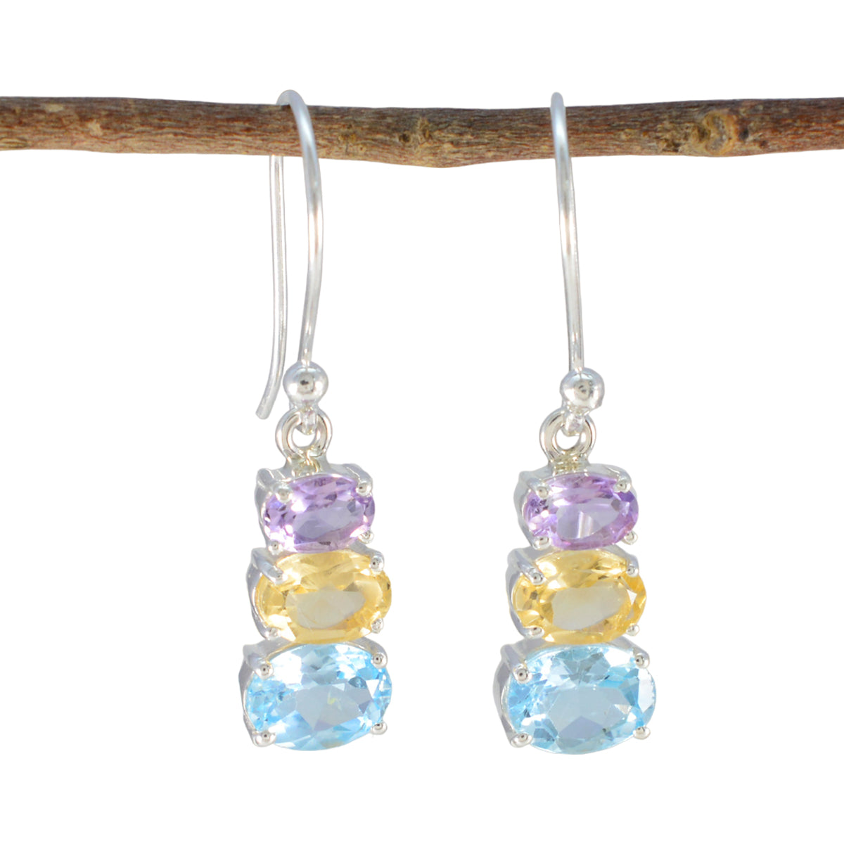 Zoey multicolor Dainty multiple Dangle Earring Multi multicolor Dangle