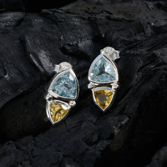 Abigail multicolor Slim Toi et Moi Stud Earring