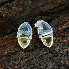 Abigail multicolor Slim Toi et Moi Stud Earring