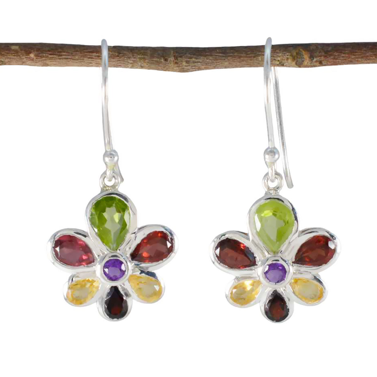Julia multicolor Slim multiple Dangle Earring Multi multicolor Dangle