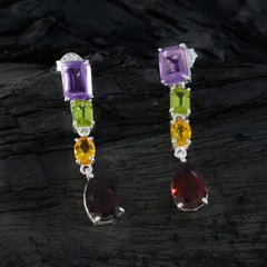 Milagros multicolor Slim quarter Stud Earring