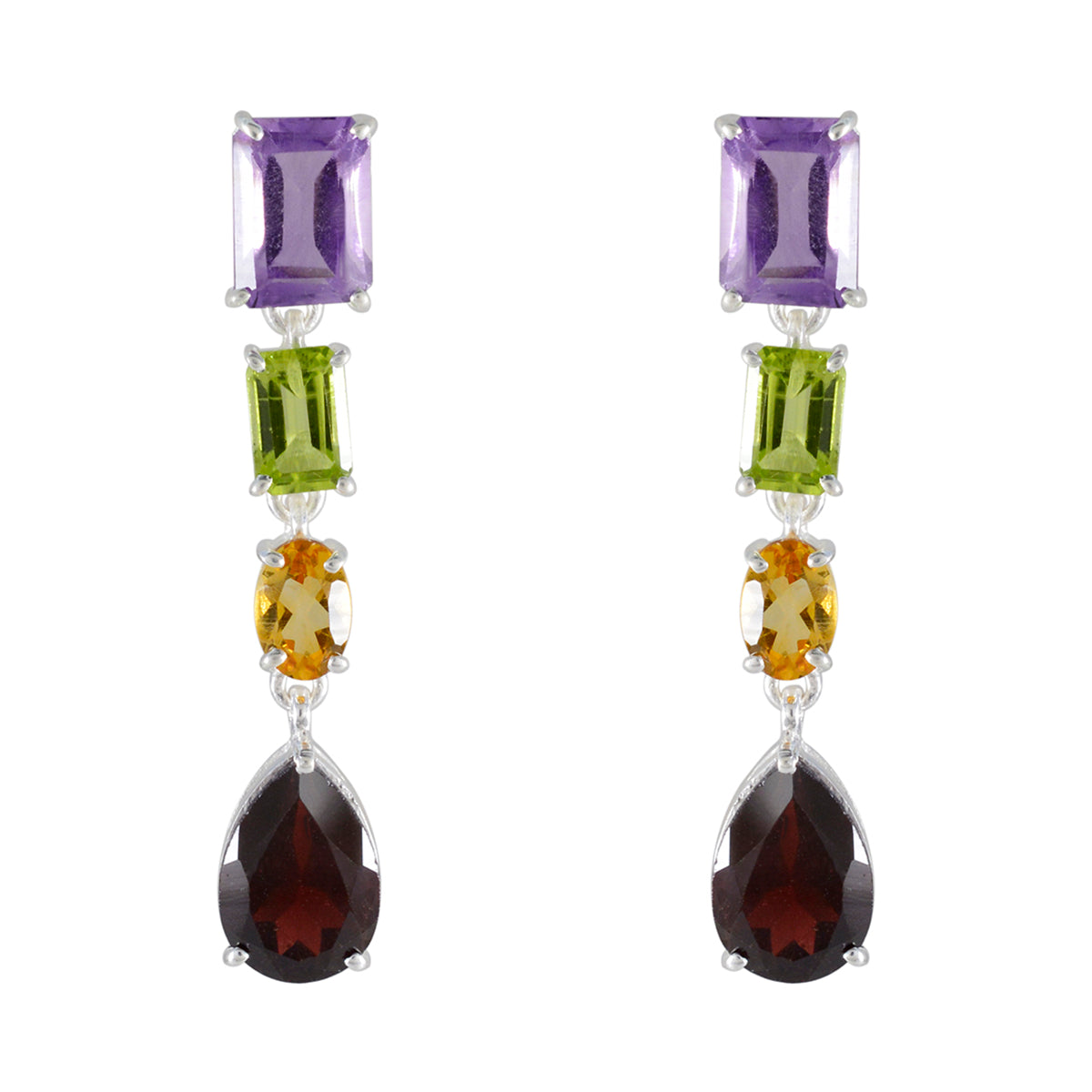 Milagros multicolor Slim quarter Stud Earring Multi multicolor Stud
