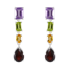 Milagros multicolor Slim quarter Stud Earring Multi multicolor Stud