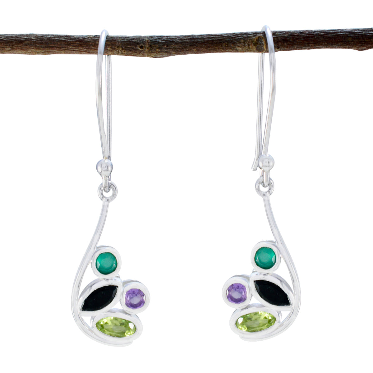 Alice multicolor Dainty quarter Dangle Earring Multi multicolor Dangle