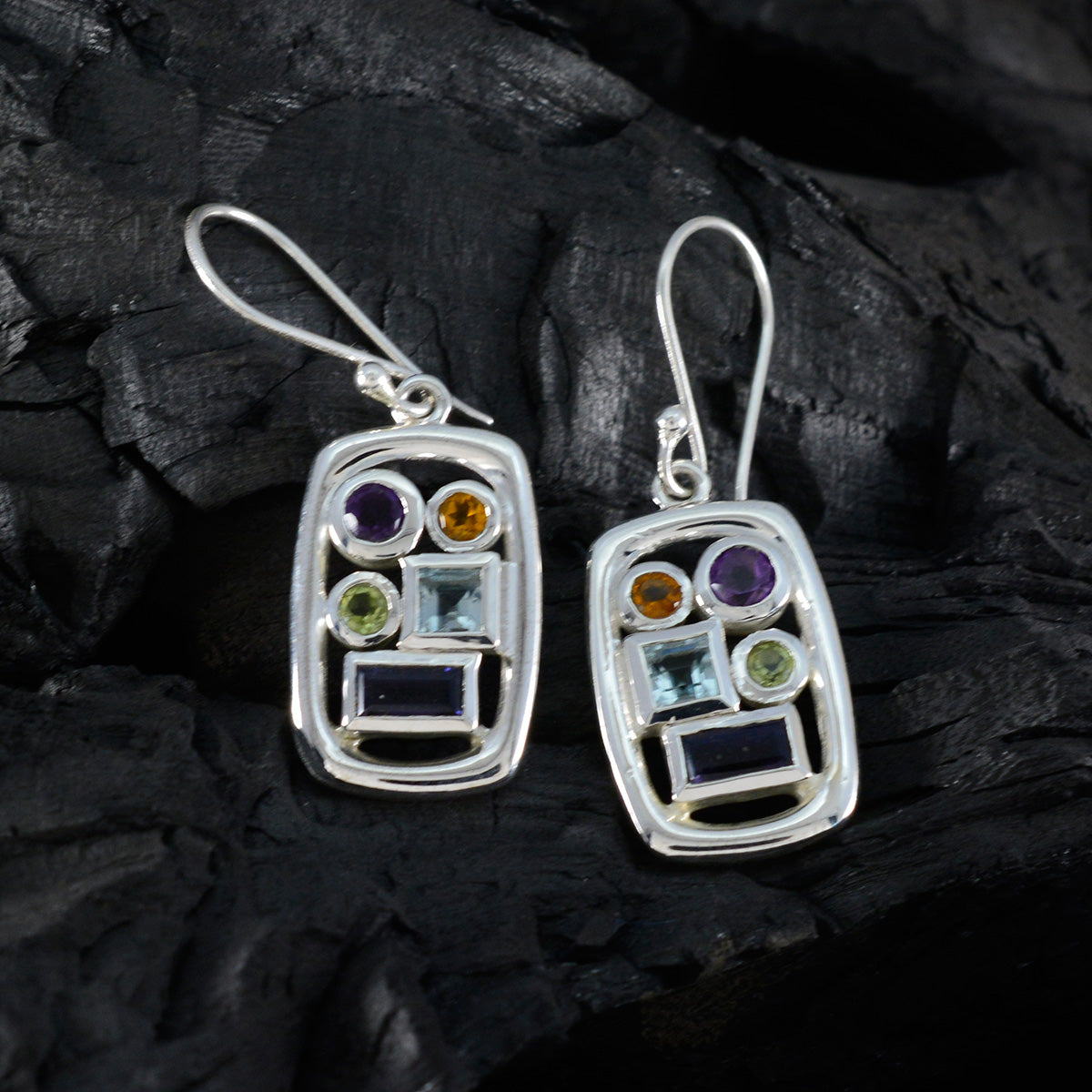 Isadora multicolor Mid weight Penta Dangle Earring
