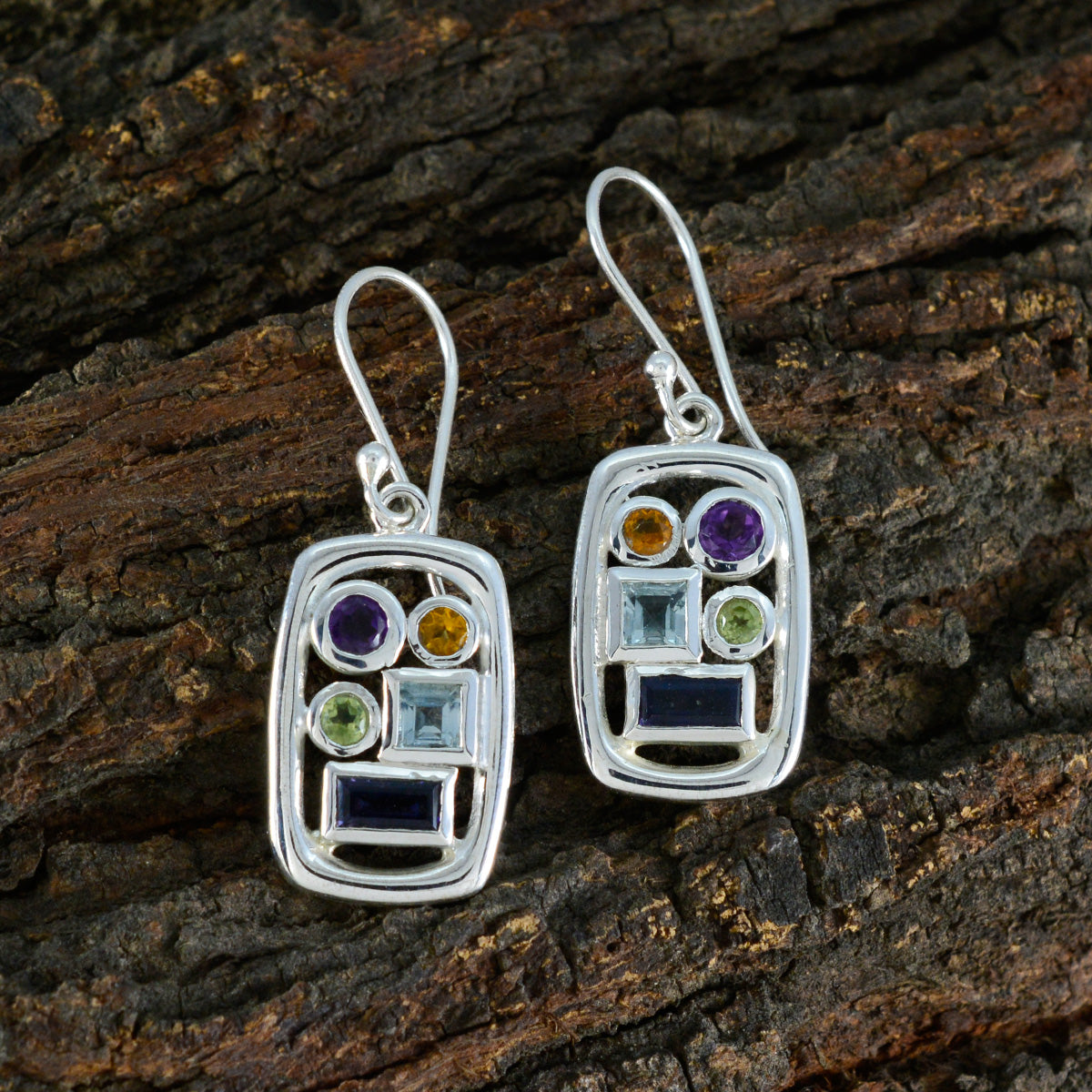 Isadora multicolor Mid weight Penta Dangle Earring