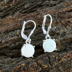 Nari White Delicate Solitaire Dangle Earring