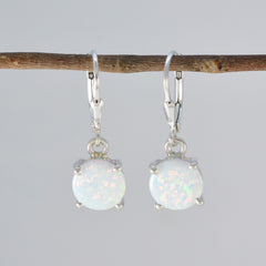 Nari White Delicate Solitaire Dangle Earring
