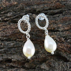 Yasmine White Whisper thin Solitaire Stud Earring