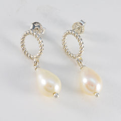 Yasmine White Whisper thin Solitaire Stud Earring