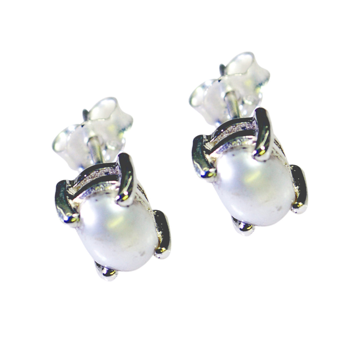 Constanza White Delicate Solitaire Stud Earring