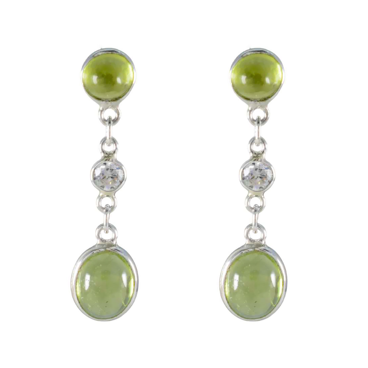 Isabella Green Delicate multiple Stud Earring Peridot Green Stud