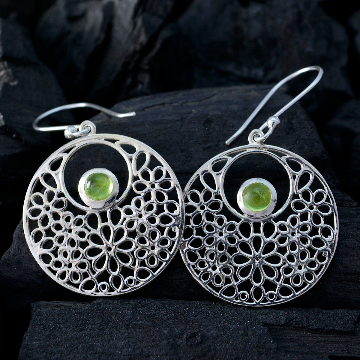 Joaquina Green Eye catching Solitaire Dangle Earring