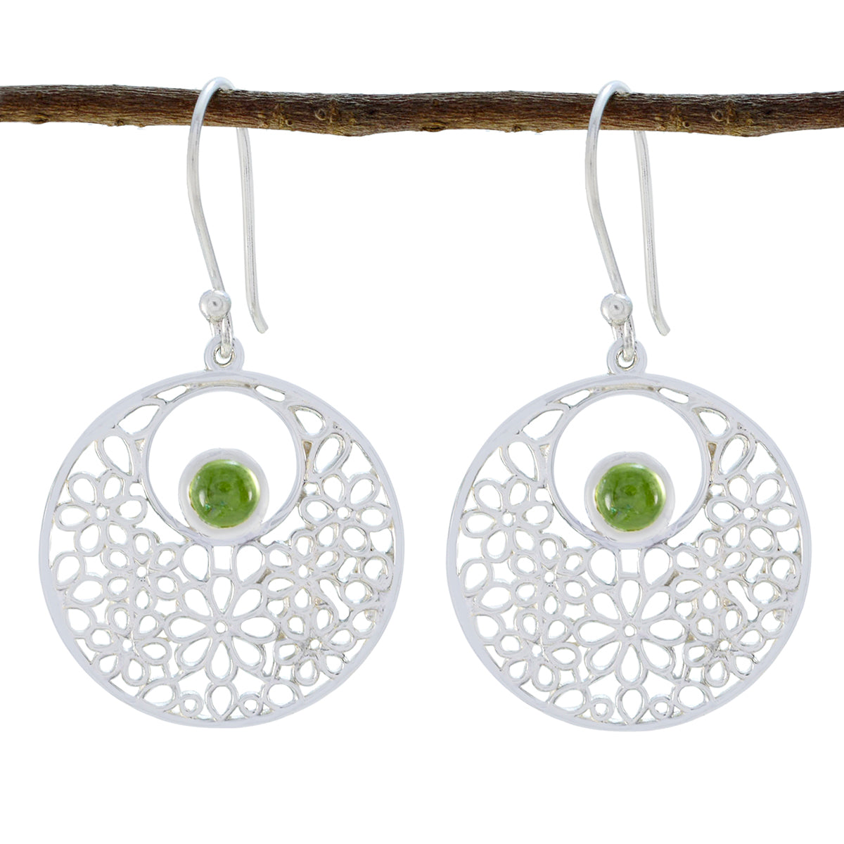 Joaquina Green Eye catching Solitaire Dangle Earring Peridot Green Dangle