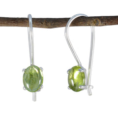 Penelope Green Delicate Solitaire Dangle Earring Peridot Green Dangle