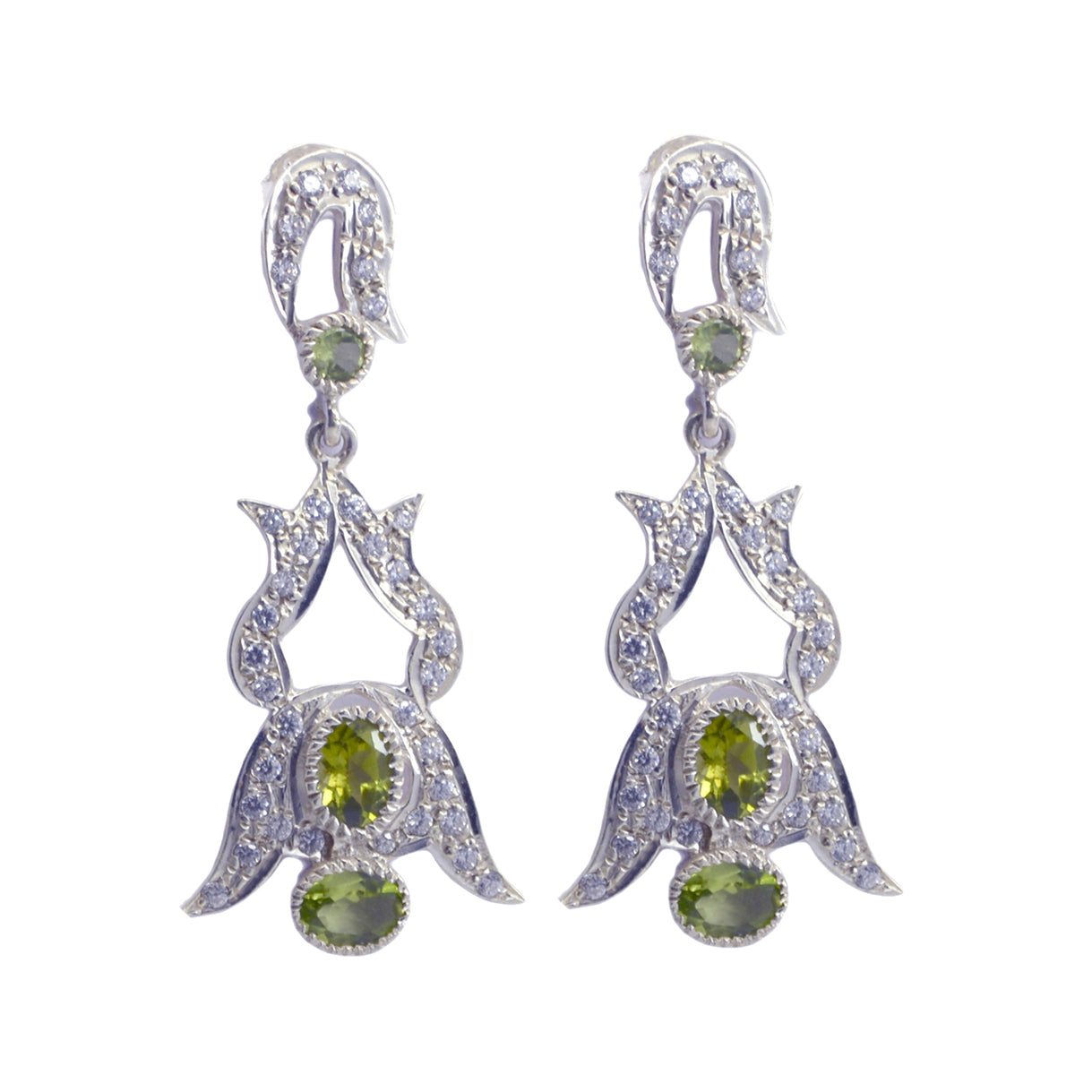 Riya Green Eye catching multiple Stud Earring Peridot Green Stud