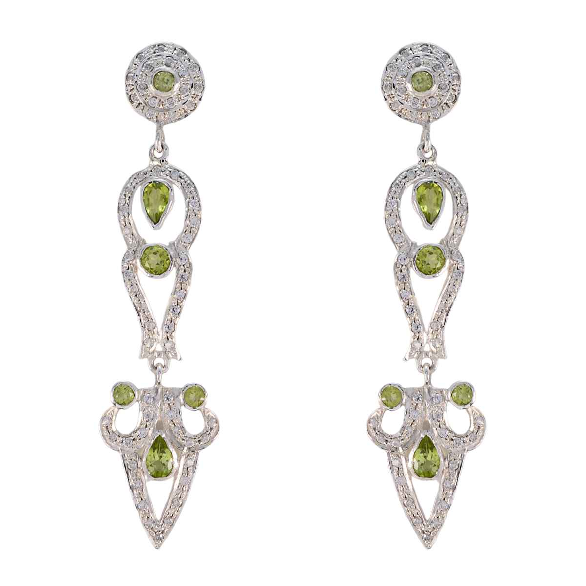 Ayesha Green Edgy multiple Stud Earring Peridot Green Stud