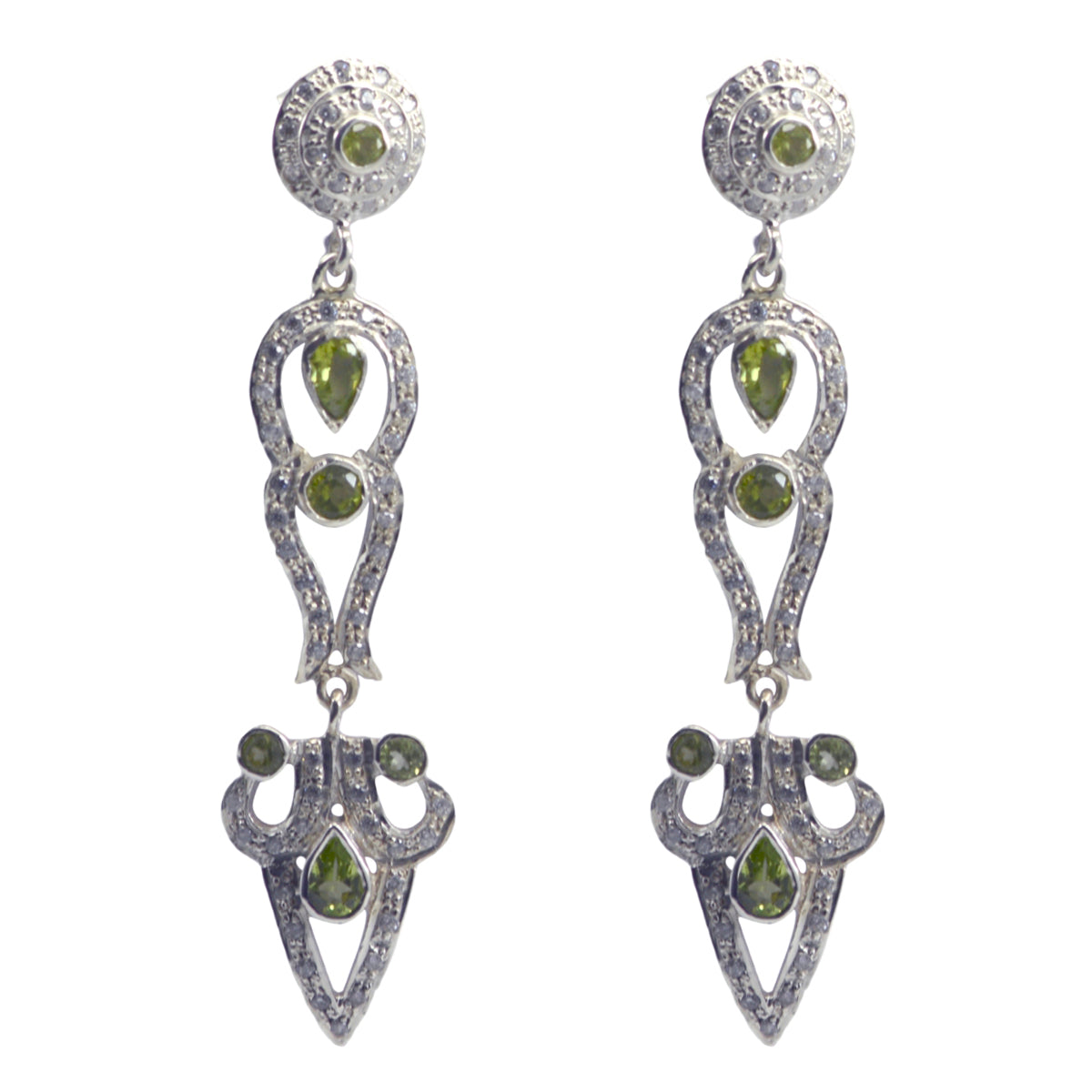 Ayesha Green Edgy multiple Stud Earring