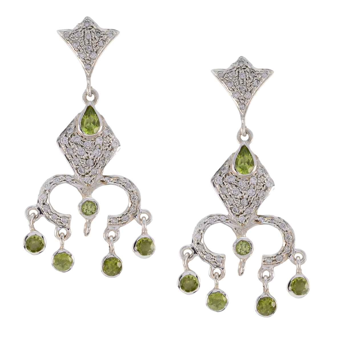 Dewi Green Edgy multiple Stud Earring Peridot Green Stud