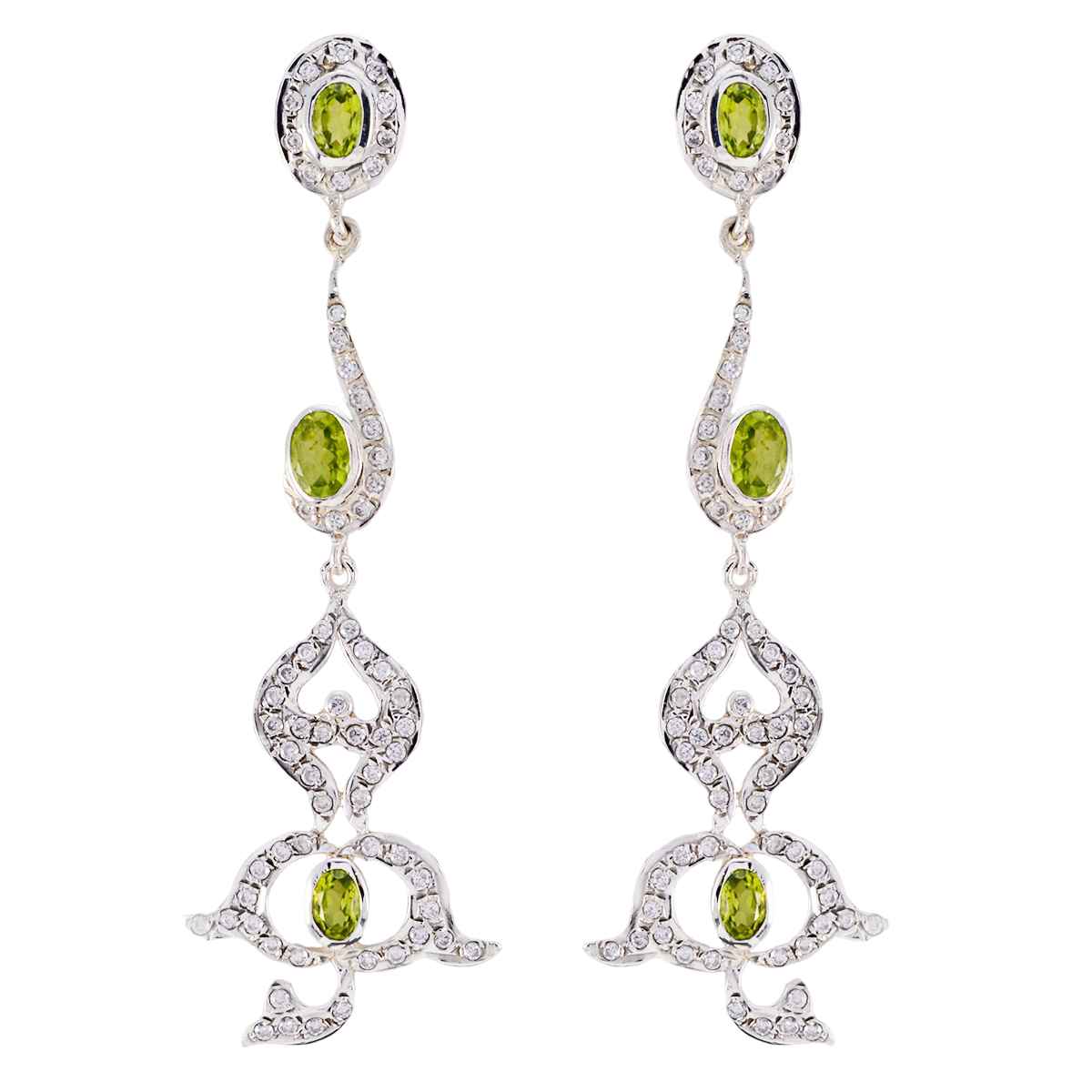 Araya Green Edgy multiple Stud Earring Peridot Green Stud