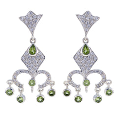 Meera Green Edgy multiple Dangle Earring Peridot Green Dangle