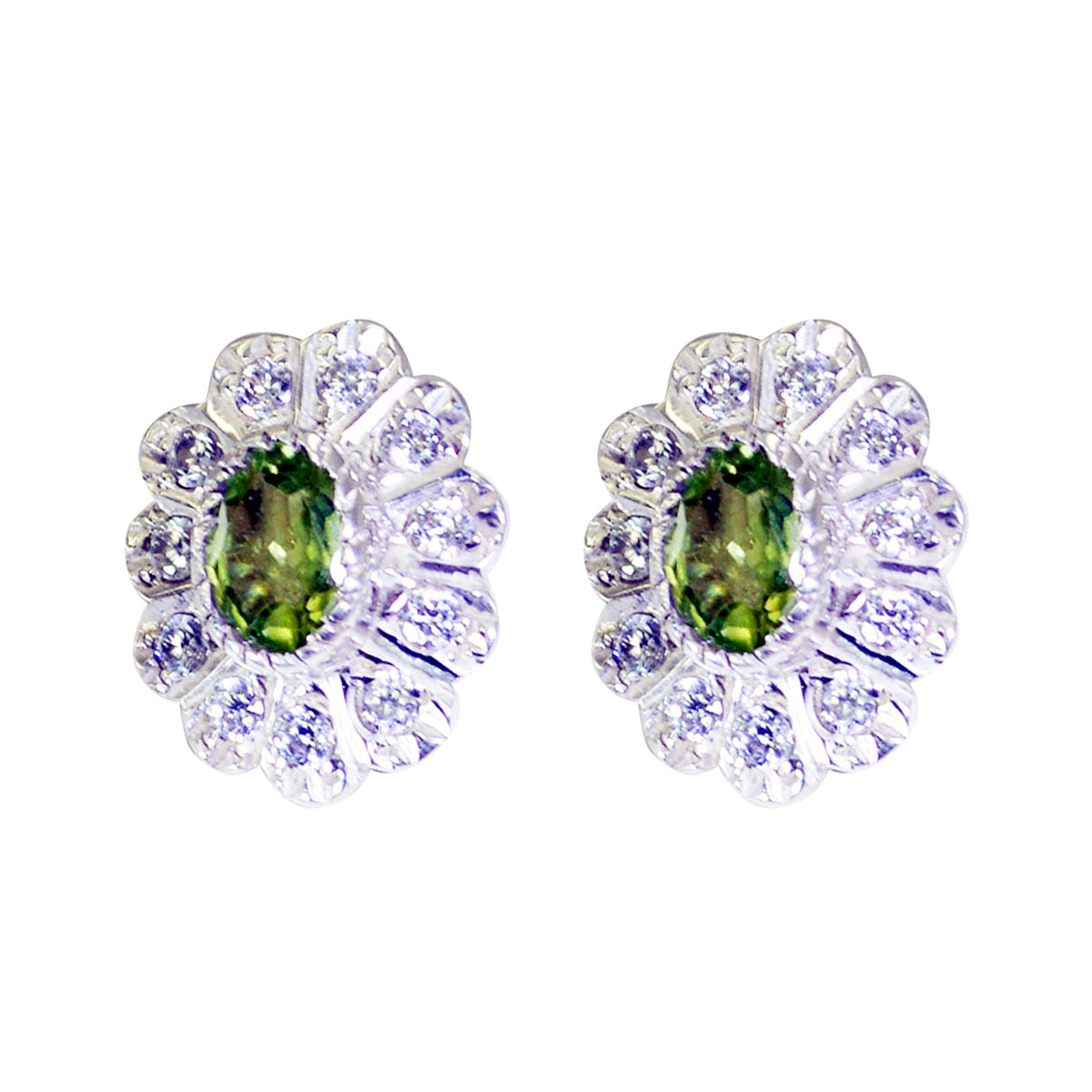 Laura Green Whisper thin multiple Stud Earring Peridot Green Stud