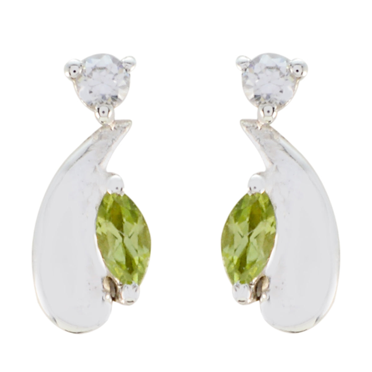 Micaela Green Minimalist multiple Stud Earring Peridot Green Stud