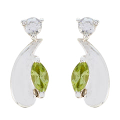 Micaela Green Minimalist multiple Stud Earring Peridot Green Stud