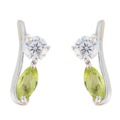 Milagros Green Minimalist multiple Stud Earring Peridot Green Stud