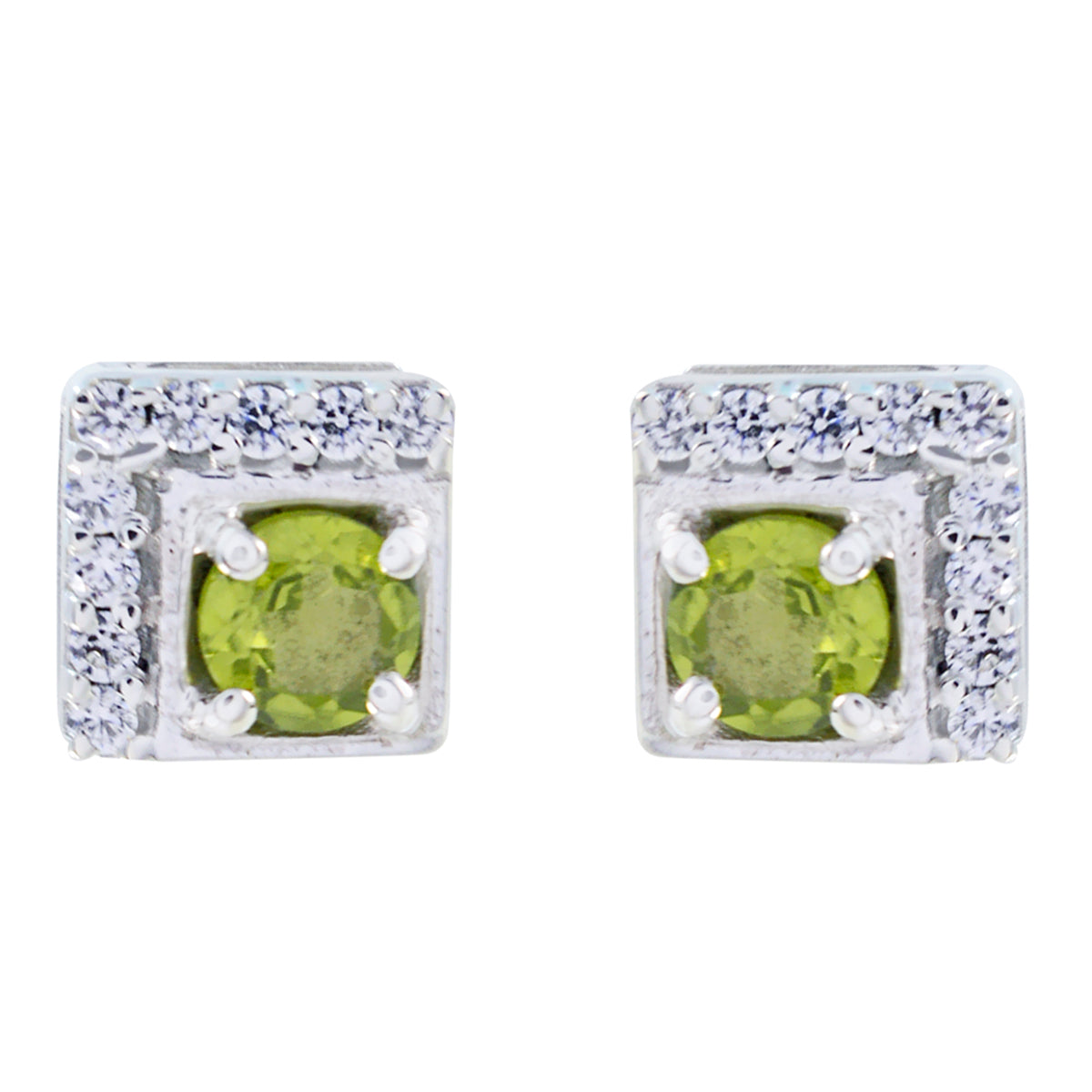 Florencia Green Elegant multiple Stud Earring Peridot Green Stud
