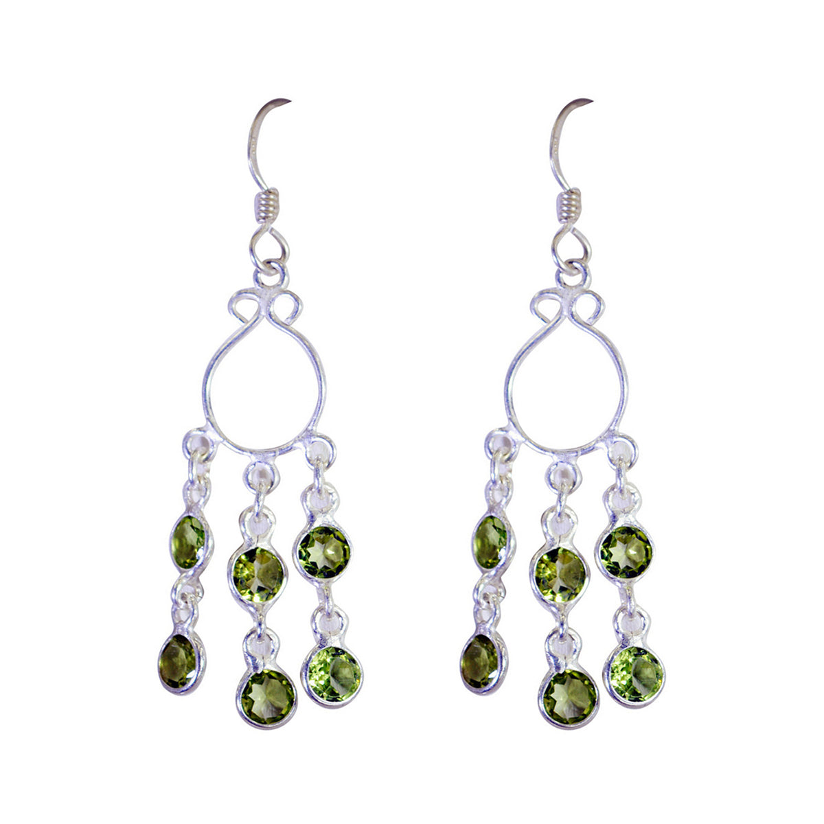 Lily Green Dainty multiple Dangle Earring Peridot Green Dangle