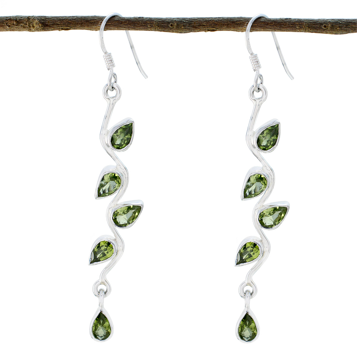 Paula Green Tiny multiple Dangle Earring Peridot Green Dangle