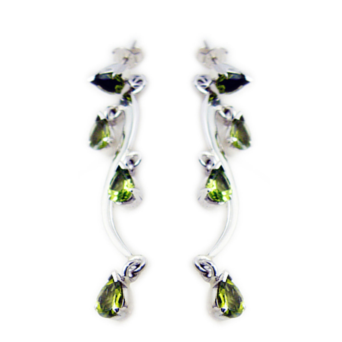 Rebeca Green Dainty multiple Stud Earring Peridot Green Stud