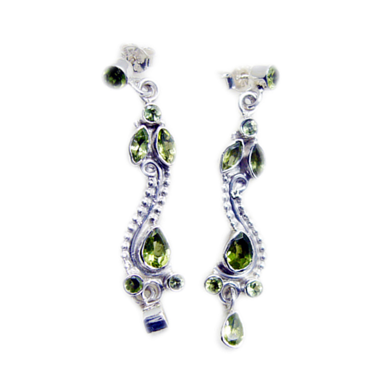 Ayaka Green Tiny multiple Dangle Earring Peridot Green Dangle