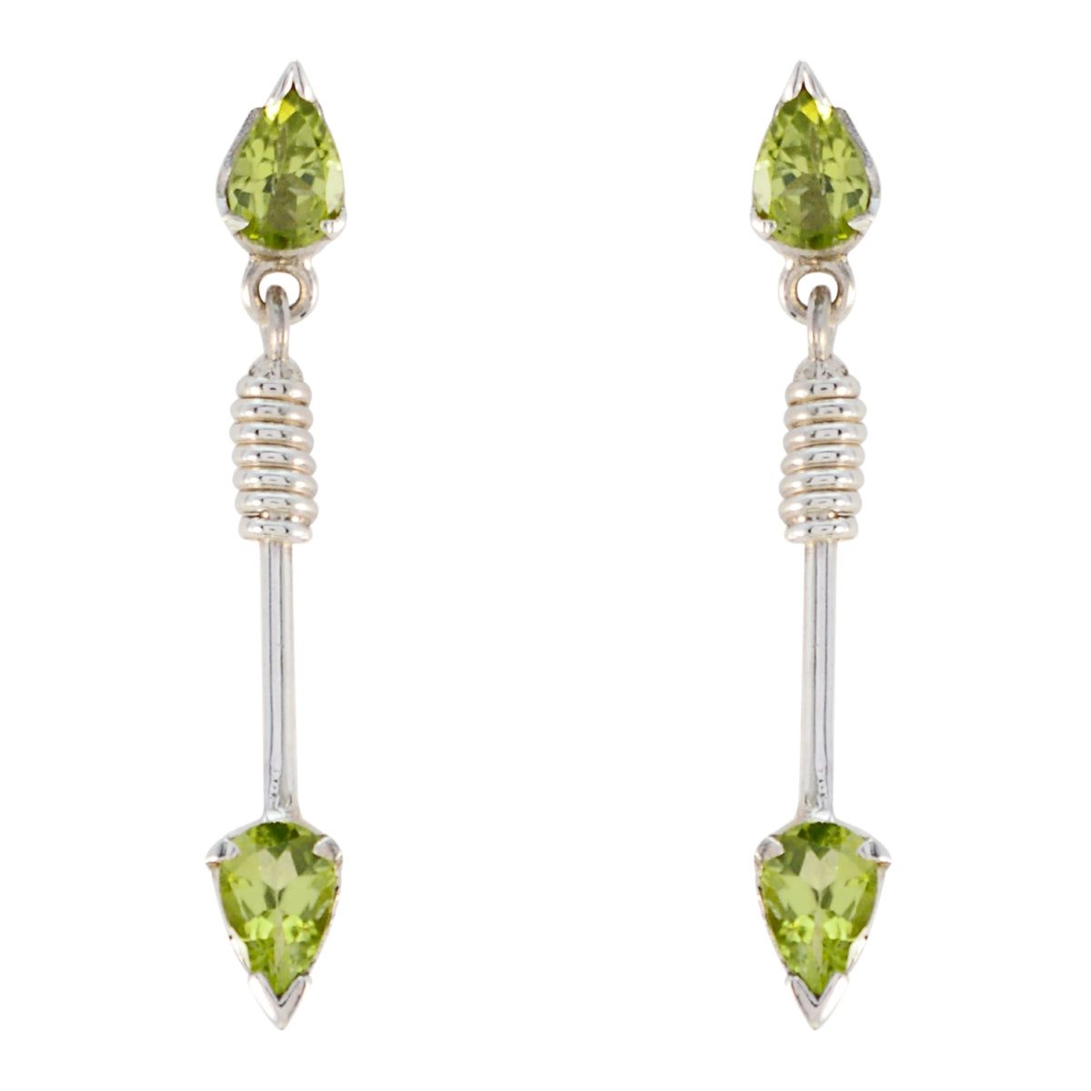 Sara Green Delicate multiple Stud Earring Peridot Green Stud
