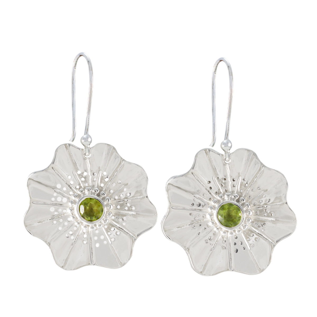 Alina Green Essential Solitaire Dangle Earring Peridot Green Dangle