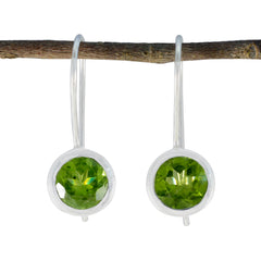 Abigail Green Dainty Solitaire Dangle Earring Peridot Green Dangle